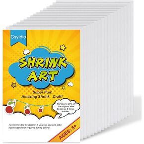 Csyidio 20 Pieces Shrink Plastic Sheets Sanded Shrink Sheets Shrink Films Papers for Making Kids’ Creative Craft (8 x 11.4 inches / 20 x 29cm)