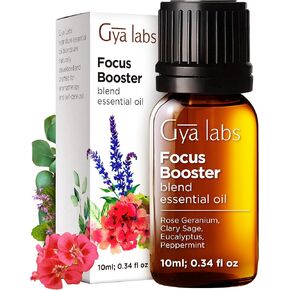مزيج الزيوت العطرية المعززة للتركيز من Gya Labs - رائحة النعناع المنعشة (0.34 أونصة سائلة)