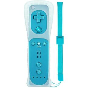 Wireless Remote Controller Gamepad Joystick for Nintendo Wii/ Wii U, w/ Silicone Case & Hand strap (Blue)