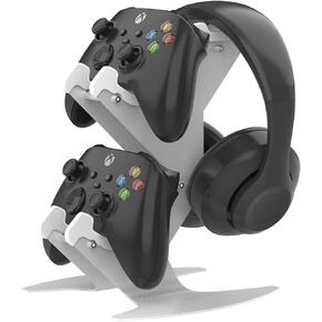 DOYO Controller Holder Stand, Universal Metal Material Game Controller Headset Stand Controller Accessories for Gamepad of PS5 / Xbox / PS4 / Switch （White