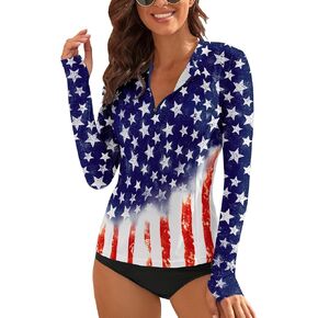 WOWENY Women's Rash Guard UPF 50+ Long Sleeve Swim Shirts Thumb Holes UV Sun Protection Bathing Suit Swimsuit No Bottoms&Bras in Kuwait