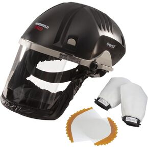 Trend Airshield Pro Respirator & Face Shield Bundle with Additional Battery Charging Cradle & 8-Hour Rechargeable Battery, AIR/PRO/D6