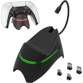 PS5 Controller Charger Station Dual Controller Charging Stand for Playstation 5, IC Protection, Fast Charging Docking Station with Type-C Charging Cable