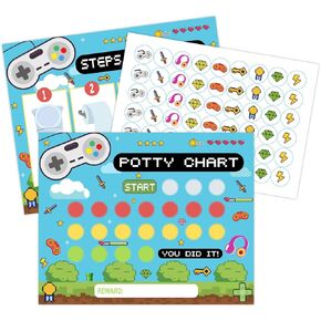 Mermaid Potty Training Chart, Under Sea Theme Potty Training Sticker Chart for Toddlers Boys Girls(1 Pack Includes 10 Potty Training Chart, 1 Instruction, 4 Stickers) - a04