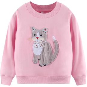 Little Girls Sweatshirts Cotton Long Sleeve Crewneck Pullover Toddler Kids Winter Warm Shirt Sweater Tops 2t-8t in Kuwait