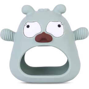 MOLkoi Baby Teether Silicone Teething Toys for Infant Toddlers, for Babies Chew Toys, Handheld Pacifiers, Never Drop Baby Mitten Teether for Soothing Pain Relief Toys for Babies(Brown)