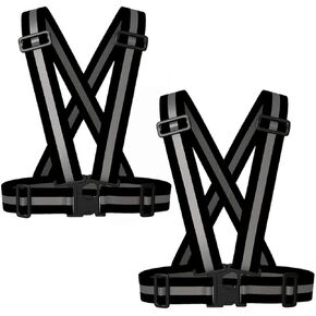 Reflective Vest (2Pack)Adjustable Lightweight Elastic Safety Vest Outdoor Gear