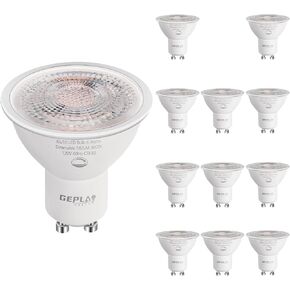 12-Pack GU10 LED Bulbs Daylight 5000K, 6W 582LM Dimmable GU10 Two Prong Light Bulb, 50W Halogen Replacement, Track Lighting,Recessed Light,Range Hood Light Bulbs