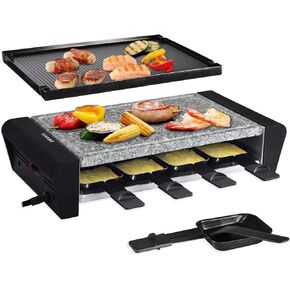 Raclette Grills TAMARIT Stainless Steel Raclette Grill Electric Grills Portable Indoor Korean BBQ Grill 1400W Cheese Grill with Non-stick Cooking Plate Cheese Pans Temperature Adjustable Keeping Warm