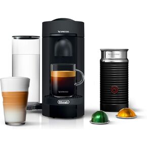 Nespresso VertuoPlus Coffee and Espresso Machine by De'Longhi with Aeroccino Milk Frother,Cherry Red