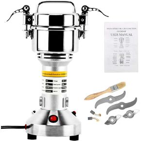Homend High Speed 700g Electric Grain Mill Grinder Powder Machine Spice Herb Grinder 2500W 70-300 Mesh 36000RPM Stainless Steel Commercial Grade for Kitchen Herb Spice Pepper Coffee (700g)