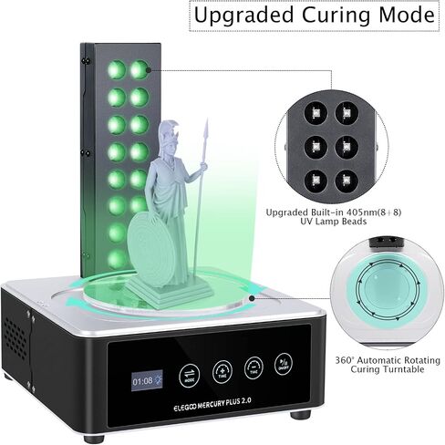 ELEGOO Mercury Plus 2.0 Wash and Cure Station Washing and Curing Machine Resin Curing Station for LCD/DLP/SLA 3D Printed Models with Rotary Curing Turntable and Washing Bucket in Saudi Arabia