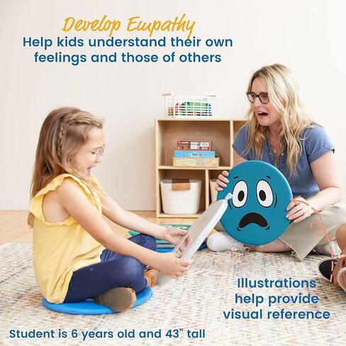 وسادات ECR4Kids SoftZone Emotion مع مرآة، ثلاثية اللغات، وسائد تعبيرية، معاصرة، 8 قطع in Kuwait