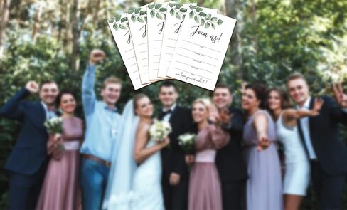 Join Us Invitation Cards With Envelopes - Greenery Invite Cards for All Occasions, Wedding, Engagement, Reception, Bridal or Baby Shower and Birthday Party - 25 Cards and 25 Envelopes - HL-003 YQK in Saudi Arabia