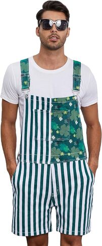 Yuanbang American Flag Overalls Bib Denim Shorts Jean Romper Casual Workout Summer Adjustable Strap Jumpsuit for Men Women in Kuwait