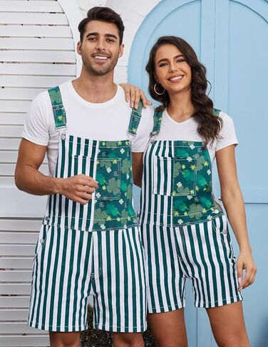 Yuanbang American Flag Overalls Bib Denim Shorts Jean Romper Casual Workout Summer Adjustable Strap Jumpsuit for Men Women in Kuwait