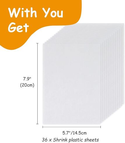 Csyidio 20 Pieces Shrink Plastic Sheets Sanded Shrink Sheets Shrink Films Papers for Making Kids’ Creative Craft (8 x 11.4 inches / 20 x 29cm) in Kuwait