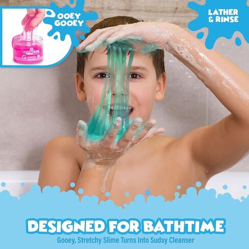 Tub Works™ Bath Slime Kids Body Wash, Variety 4 Pack | Gooey, Playful Texture with Fresh, Fruity Scents | Dermatologist Tested | Sensory Fun Bath Toys for Toddlers & Kids | Colorful Slime Kids Soap in Kuwait
