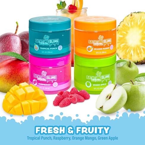 Tub Works™ Bath Slime Kids Body Wash, Variety 4 Pack | Gooey, Playful Texture with Fresh, Fruity Scents | Dermatologist Tested | Sensory Fun Bath Toys for Toddlers & Kids | Colorful Slime Kids Soap in Kuwait