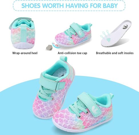 FEETCITY Baby Sneakers Boys Girls Infant Shoes First Walking Shoes Newborn Crib Shoes Toddler Slip On Shoes in Kuwait