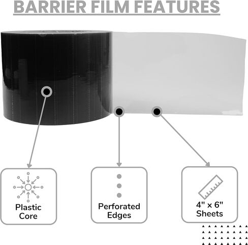 شريط حاجز للأسنان من جينكو، 1200 ورقة، مقاس 4 بوصة × 6 بوصة، شريط لاصق سميك واقٍ من البولي إيثيلين القابل للتصرف (وردي) in Kuwait