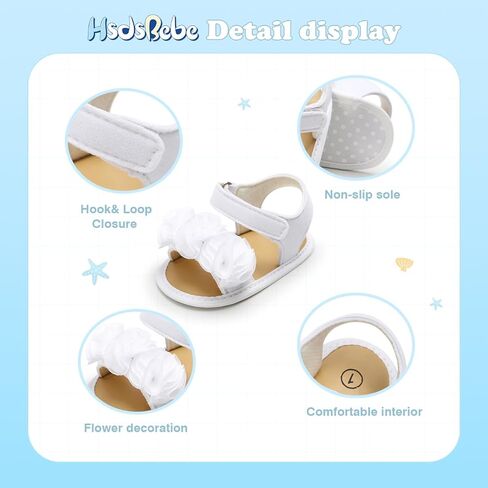 HsdsBebe صنادل الأميرة للفتيات الصغيرات Bowkont بوهيميا نعل ناعم للأطفال الصغار لأول مشوا على الشاطئ أحذية النعال in Kuwait