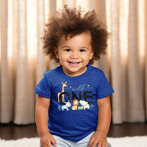 Wild One Boys 1st Birthday Safari Animal Themed T-Shirts and Raglans for Baby Boys in Saudi Arabia