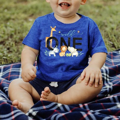 Wild One Boys 1st Birthday Safari Animal Themed T-Shirts and Raglans for Baby Boys in Saudi Arabia