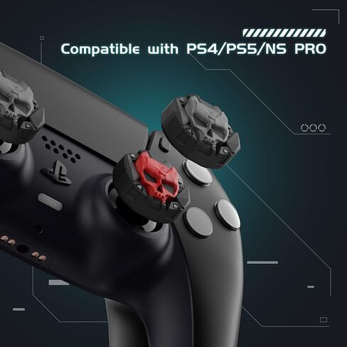 قبعات GeekShare Thumb Grip لعصا التحكم على سطح البخار، مجموعة غطاء أعواد الإبهام المصنوعة من السيليكون الناعم المضادة للانزلاق متوافقة مع سطح البخار فقط - زوجان/4 قطع (أسود وأحمر) in Saudi Arabia