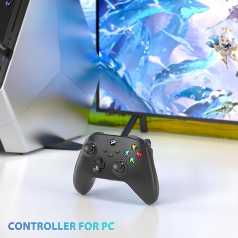 YCCSKY Wired Controller for Xbox One/Xbox Series X|S,Pc Game Controller Compatible with Windows 11/10/8/7,Gamepad with Audio Jack and Dual-Vibration Turbo (Black - Wireless) in Saudi Arabia