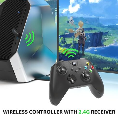 YCCSKY Wired Controller for Xbox One/Xbox Series X|S,Pc Game Controller Compatible with Windows 11/10/8/7,Gamepad with Audio Jack and Dual-Vibration Turbo (Black - Wireless) in Saudi Arabia