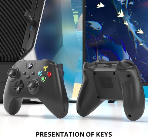 YCCSKY Wired Controller for Xbox One/Xbox Series X|S,Pc Game Controller Compatible with Windows 11/10/8/7,Gamepad with Audio Jack and Dual-Vibration Turbo (Black - Wireless) in Saudi Arabia