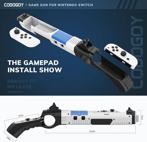CODOGOY Shooting Game Gun Controller Compatible with Switch/Switch OLED Joy-Con, Hand Grip Motion Controller for Nintendo Switch Shooter Hunting Games (Blue + Red) in Saudi Arabia