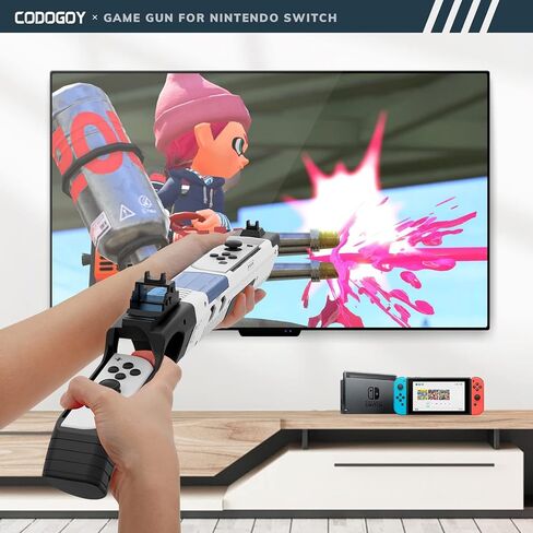 CODOGOY Shooting Game Gun Controller Compatible with Switch/Switch OLED Joy-Con, Hand Grip Motion Controller for Nintendo Switch Shooter Hunting Games (Blue + Red) in Saudi Arabia