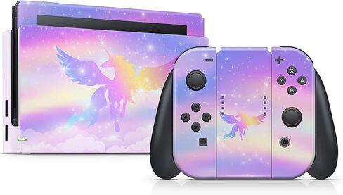 TACKY DESIGN Clouds Skin Compatible with Nintendo Switch Skins Decal, Stickers Blue Pastel Starry Sky Vinyl 3M Moon Full wrap Cover in Kuwait