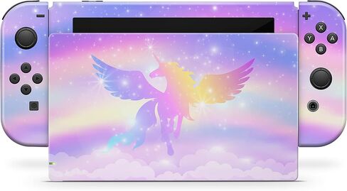 TACKY DESIGN Clouds Skin Compatible with Nintendo Switch Skins Decal, Stickers Blue Pastel Starry Sky Vinyl 3M Moon Full wrap Cover in Kuwait
