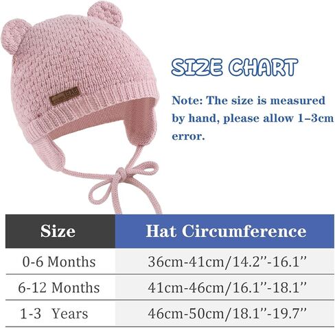 JANGANNSA Cute Knitted Boys Girls Christmas Beanie Warm Earflap Winter Hat Infant Toddler Baby Beanie 0-2Y in Saudi Arabia