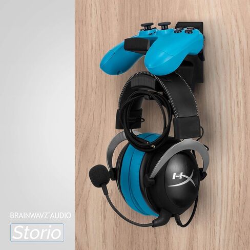 BRAINWAVZ The Titan - Desktop Gamepad Controller & Headphone Hanger Holder - Designed for Xbox ONE, PS4, PS3, Dualshock, Switch, PC, Steelseries, Steam & More, Reduce Clutter, Black in Kuwait