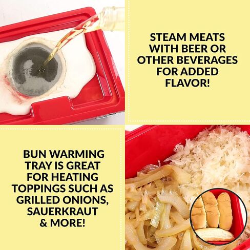 Nostalgia Oscar Mayer Diner-Style Hot Dog Steamer and Bun Warmer, 8 Hot Dog and 4 Bun Capacity, Steam Bratwursts, Sausages, Vegetables, Fish, Dumplings, Yellow in Saudi Arabia