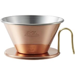 Kalita TSUBAME & Kalita WDC-155 Wave Series Coffee Dripper, Copper, Made in Japan, For 1 to 2 People