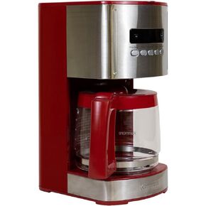 Kenmore Aroma Control 12-cup Programmable Coffee Maker, White and Stainless Steel Drip Coffee Machine, Glass Carafe, Reusable Filter, Timer, Digital Display, Charcoal Water Filter, Regular or Bold