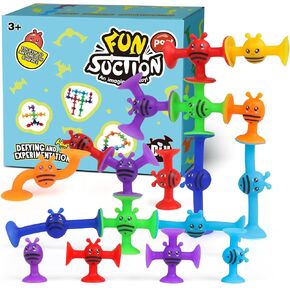 ZMZS Suction Toys for Baby,Bath Toys for Kids Ages 4-8,40 Pieces Toddler Stress Release Sensory Toys,Silicone Suction Cup Animal with Dinosaur Eggshell Storage,Educational Gift for Boys Girls Age 3+