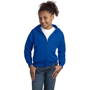 Hanes Girls Hoodie, EcoSmart Girls' Full-Zip Hoodie, Cotton Hoodies for Girls, Fleece Zip Jackets