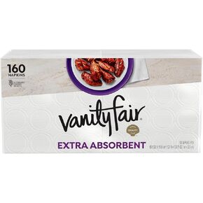 Vanity Fair Extra Absorbent Paper Napkins, 160 Count