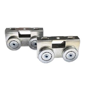 Hi Flame 4 Wheel Light Duty Trolley Assembly Roller Trolley Easy Bolt Installation for use with 1-5/8" Wide and All 1-5/8" or Taller Strut Channel (Pack of 4 Silver)