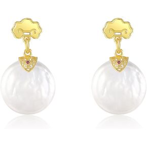 UOXWOWXOU Baroque Freshwater Pearls Earrings For Women Zircon & Pearl Jewelry Minimalist 14K Gold Filled Dangle Drop Hoop Earrings Pearl Jewelry Gift for her