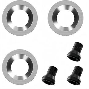 24 Pieces Tungsten Carbide Cutters Inserts Set for Wood Lathe Turning Tools Included 11mm Square with Radius,12mm and 8.9mm Round, 30x10mm Sharp Point Diamond,12 Pieces Screws