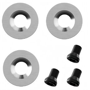 24 Pieces Tungsten Carbide Cutters Inserts Set for Wood Lathe Turning Tools Included 11mm Square with Radius,12mm and 8.9mm Round, 30x10mm Sharp Point Diamond,12 Pieces Screws