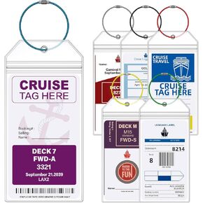 Cruise Luggage Tags for Royal Caribbean Ships and Celebrity, 6Pack Clear Tags Cruise Travel Essentials for 2023-2024
