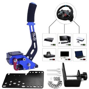CNRAQR PC/PS4/PS5 Racing Game USB Handbrake 16Bit SIM for Racing Games, Compatible with Logitech G29 Simulate Linear Handbrake Realize Switch Control（With Fixing Clip and Plate